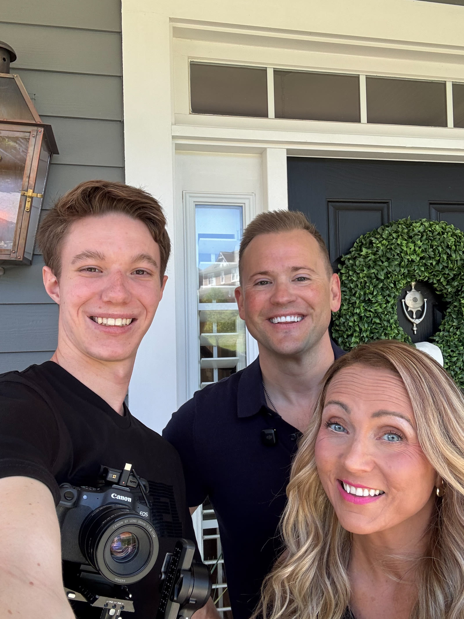 On location filming with a client