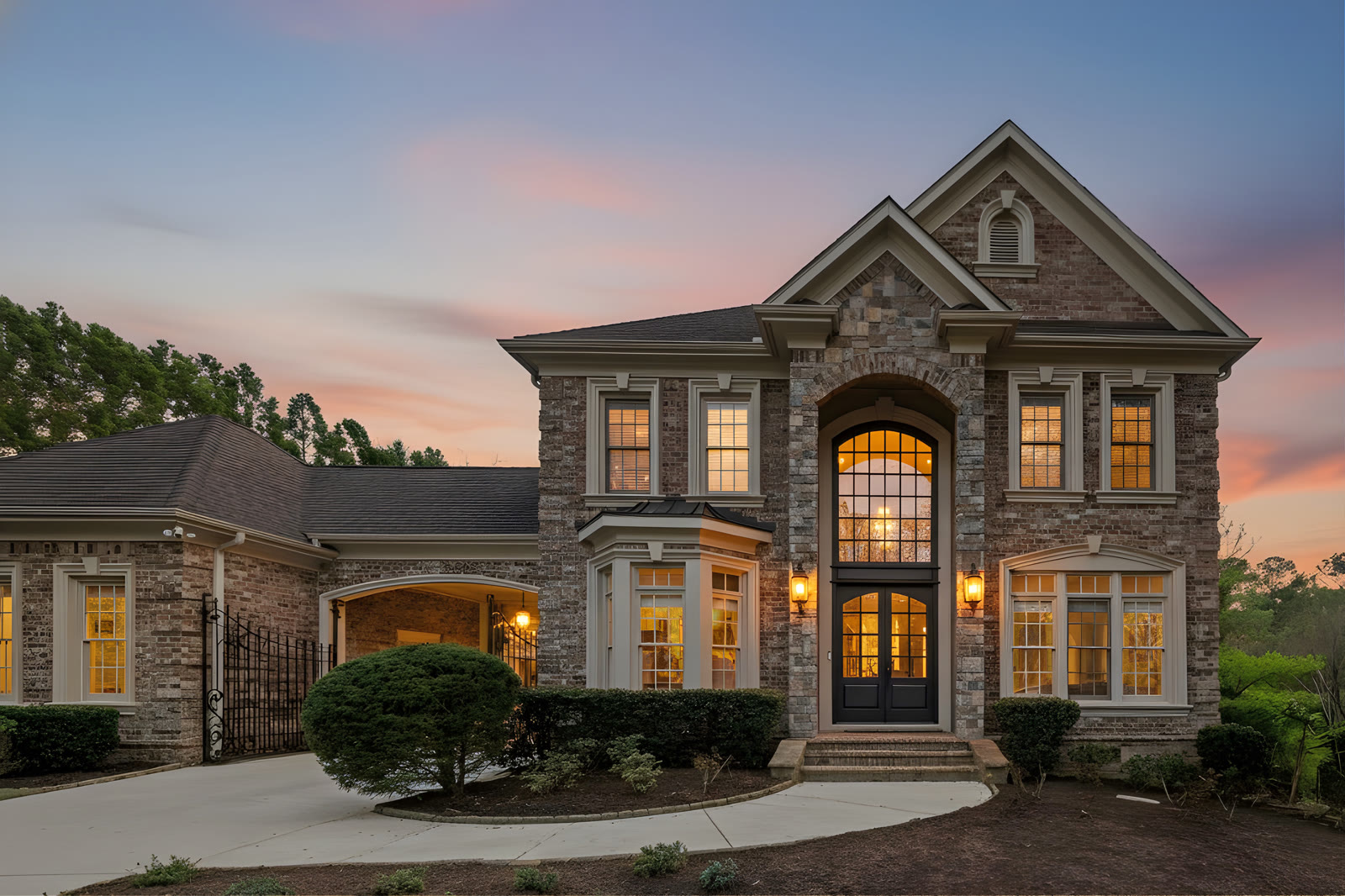 The same listing at night